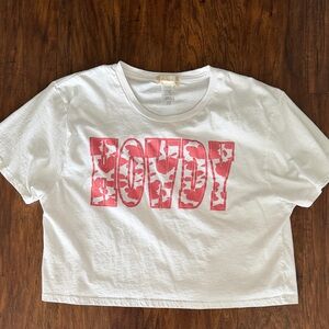 Altar'd State White Tee with HOWDY Logo